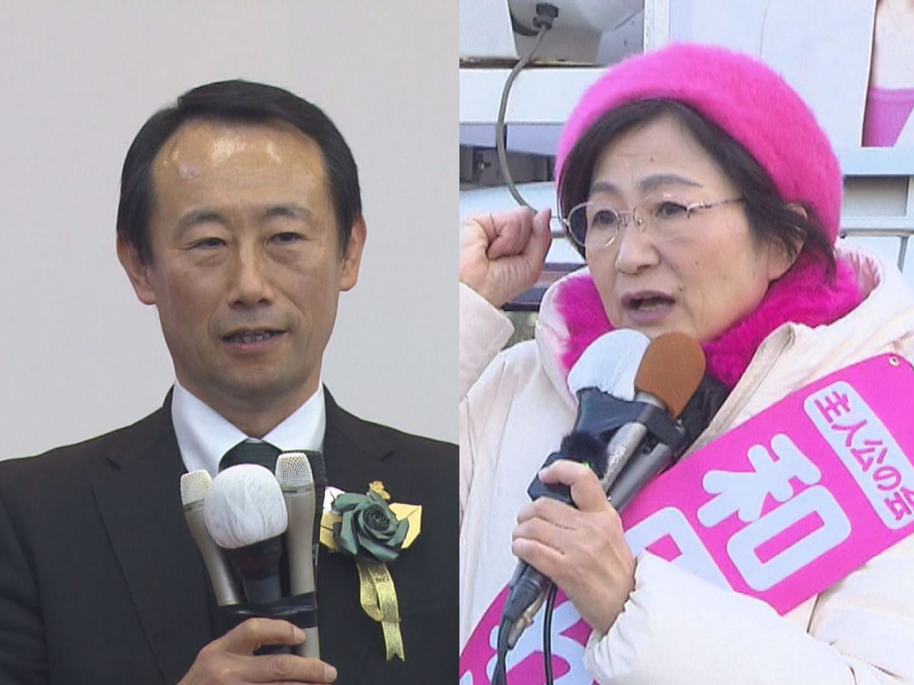 任期満了に伴う県知事選が９日、告示され、新人２人が立候補を届け出て、選挙戦となり...